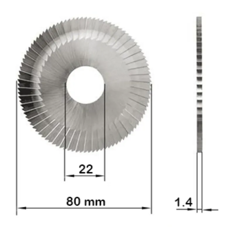 Freze Si Palpatoare Pentru Masini De Copiat Chei Fresa Fp20 80x1,4x22(-) At/To